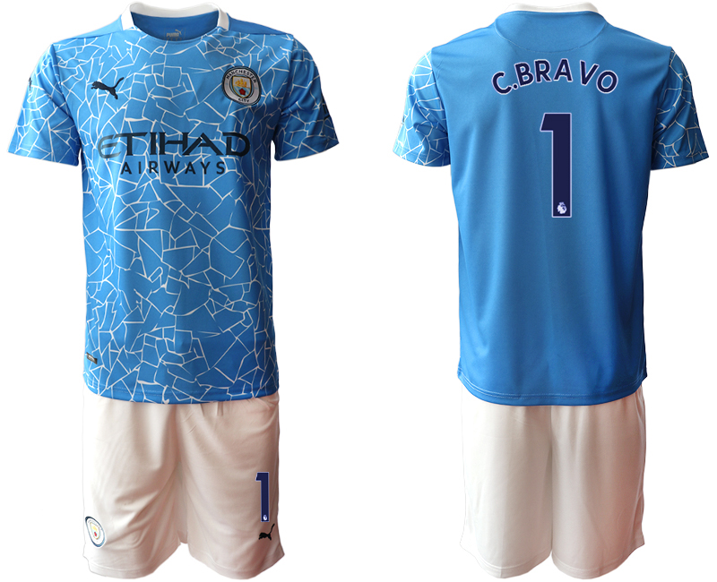 2020-21 Manchester City home 1# C.BRAVO soccer jerseys