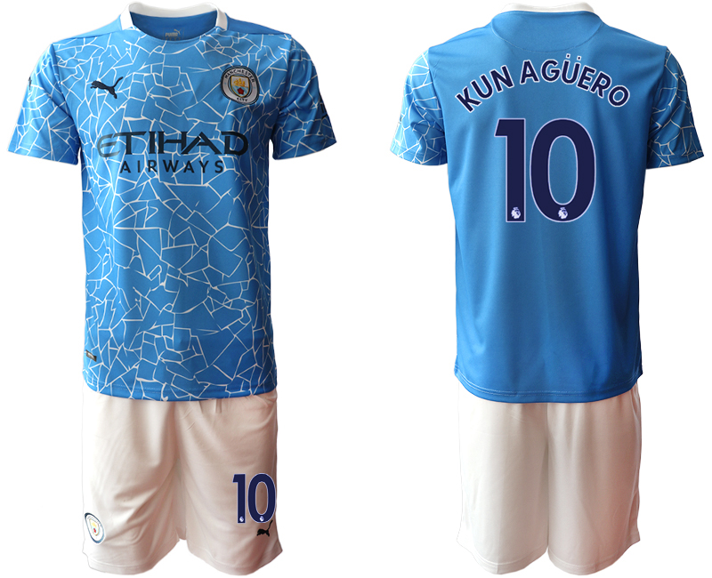 2020-21 Manchester City home 10# KUN AGUERO soccer jerseys