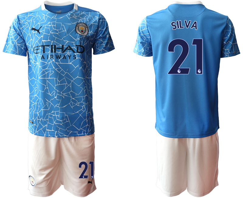 2020-21 Manchester City home 21# SILVA soccer jerseys