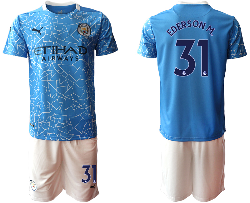 2020-21 Manchester City home 31# EDERSONM. soccer jerseys