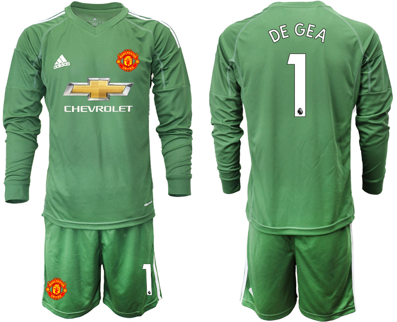 2020-21 Manchester United army green goalkeeper 1# DE GEA long sleeve soccer jerseys