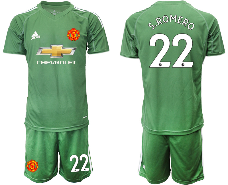 2020-21 Manchester United army green goalkeeper 22# S.ROMERO soccer jerseys