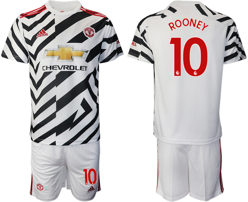 2020-21 Manchester United away 10# ROONEY white soccer jerseys