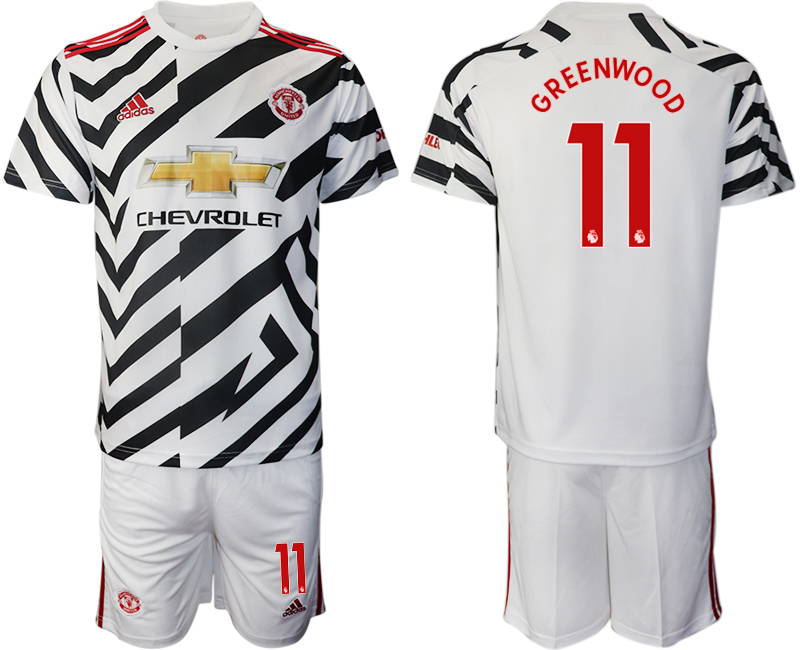 2020-21 Manchester United away 11# GREENWOOD white soccer jerseys