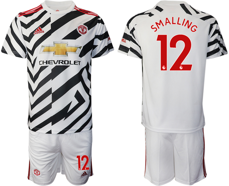 2020-21 Manchester United away 12# SMALLING white soccer jerseys