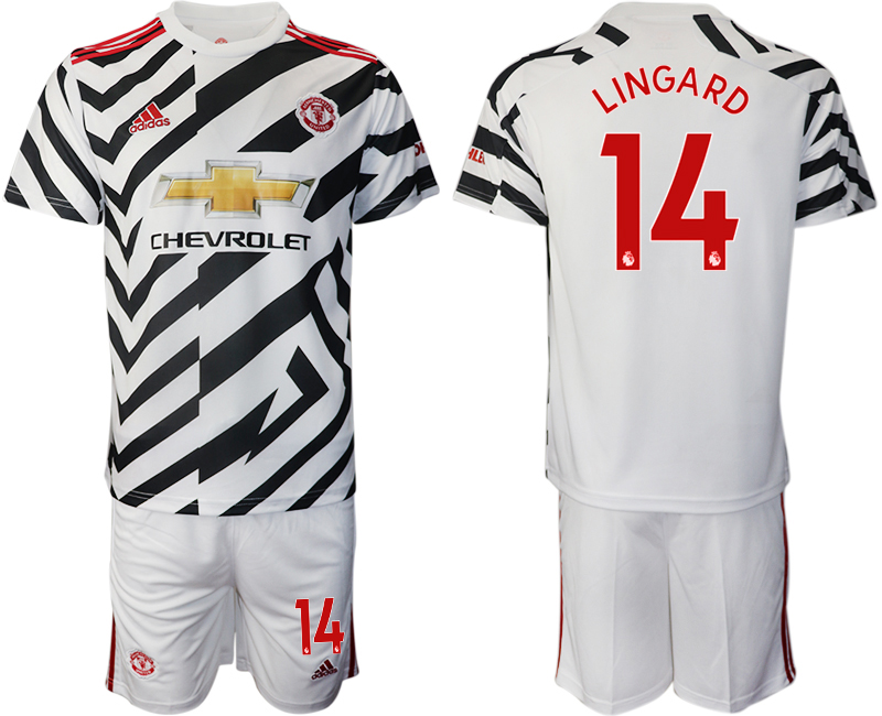 2020-21 Manchester United away 14# LINGARD white soccer jerseys