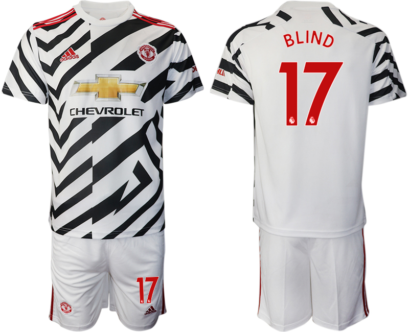 2020-21 Manchester United away 17# BLIND white soccer jerseys