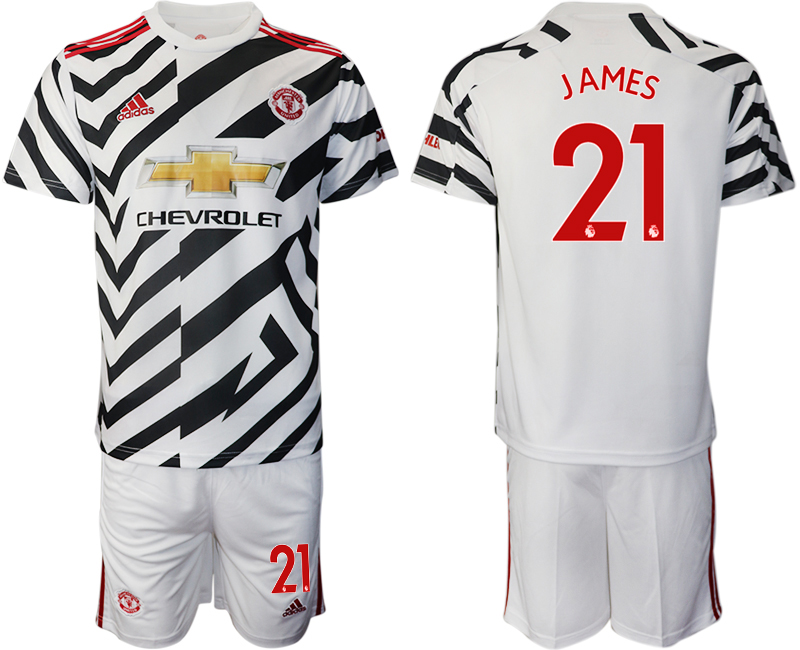 2020-21 Manchester United away 21# JAMES white soccer jerseys