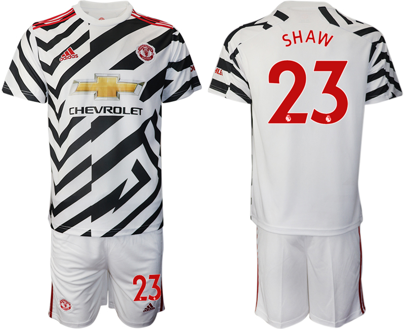 2020-21 Manchester United away 23# SHAW white soccer jerseys