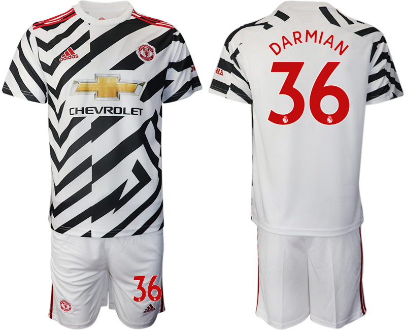 2020-21 Manchester United away 36# DARMIAN white soccer jerseys