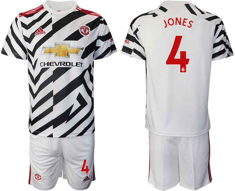 2020-21 Manchester United away 4# JONES white soccer jerseys