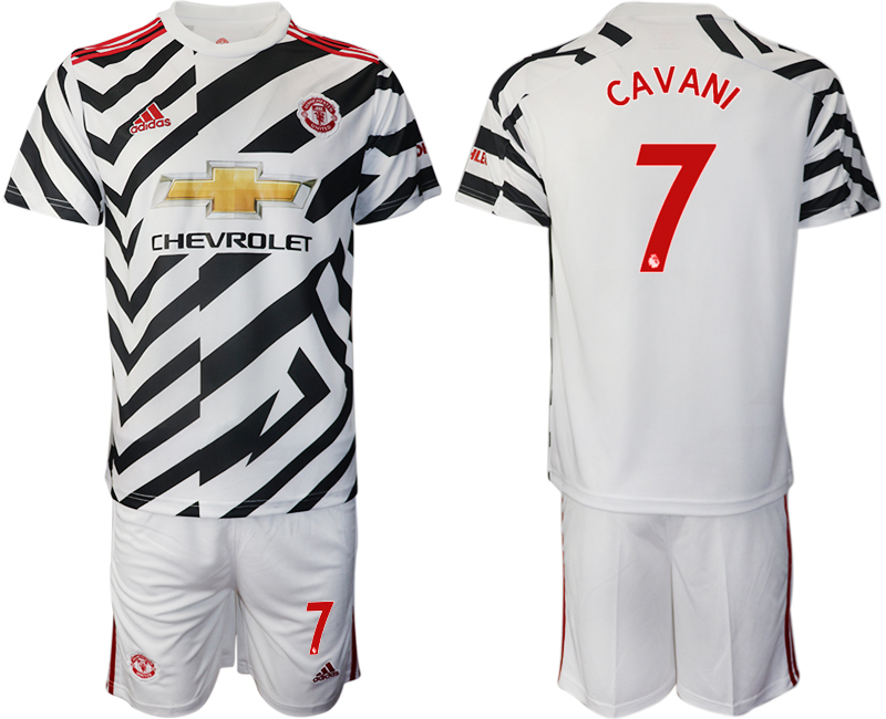 2020-21 Manchester United away 7# CAVANI white soccer jerseys