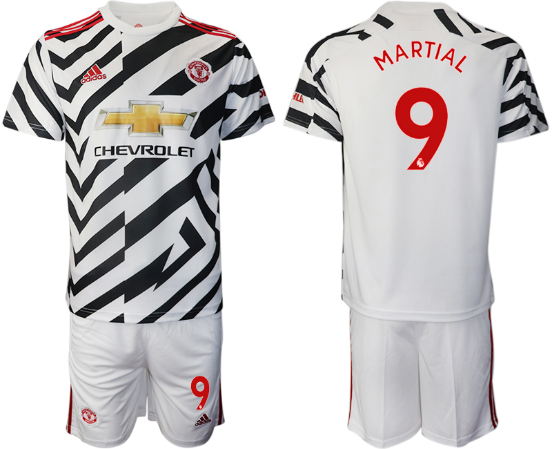 2020-21 Manchester United away 9# MARTIAL white soccer jerseys