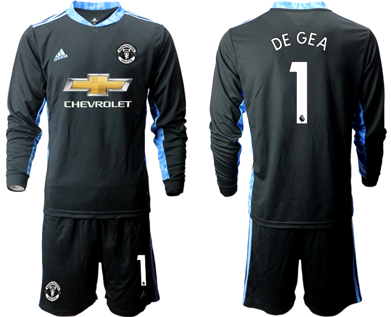 2020-21 Manchester United black goalkeeper 1# DE GEA long sleeve soccer jerseys