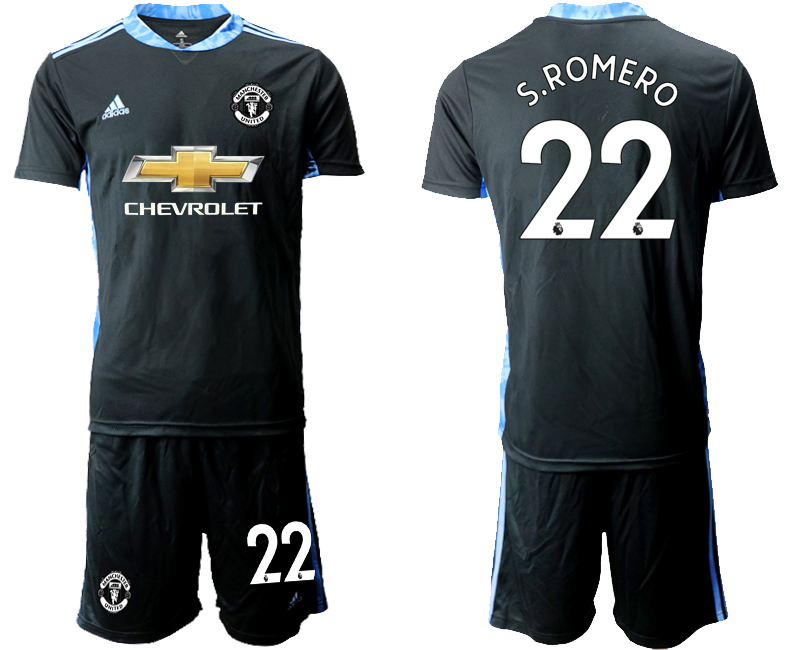 2020-21 Manchester United black goalkeeper 22# S.ROMERO soccer jerseys