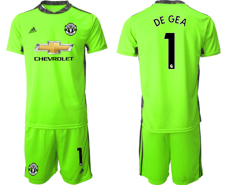 2020-21 Manchester United fluorescent green goalkeeper 1# DE GEA soccer jerseys