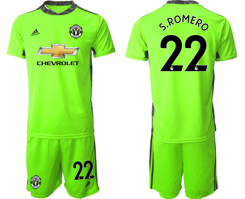 2020-21 Manchester United fluorescent green goalkeeper 22# S.ROMERO soccer jerseys