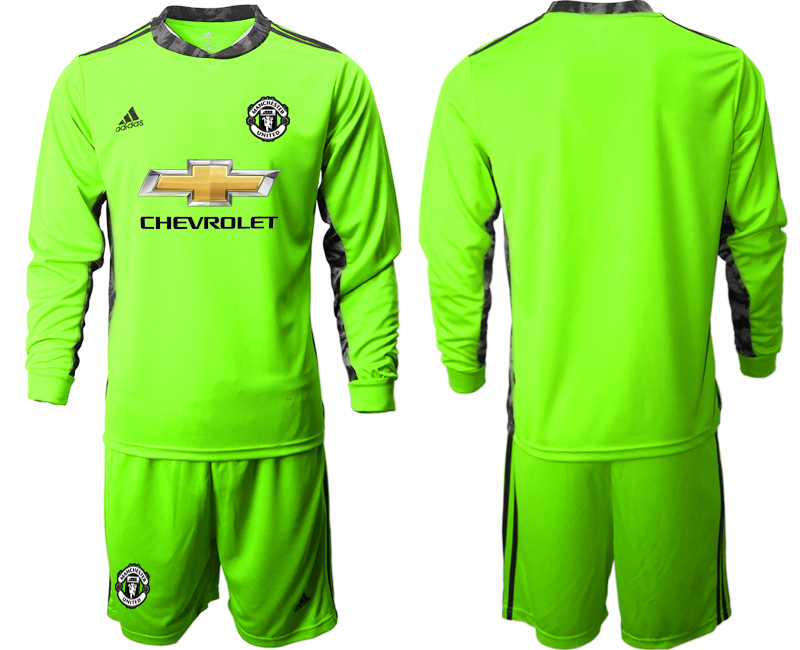 2020-21 Manchester United fluorescent green goalkeeper long sleeve soccer jerseys