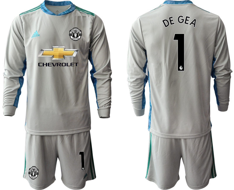 2020-21 Manchester United gray goalkeeper 1# DE GEA long sleeve soccer jerseys