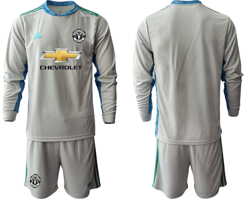 2020-21 Manchester United gray goalkeeper long sleeve soccer jerseys