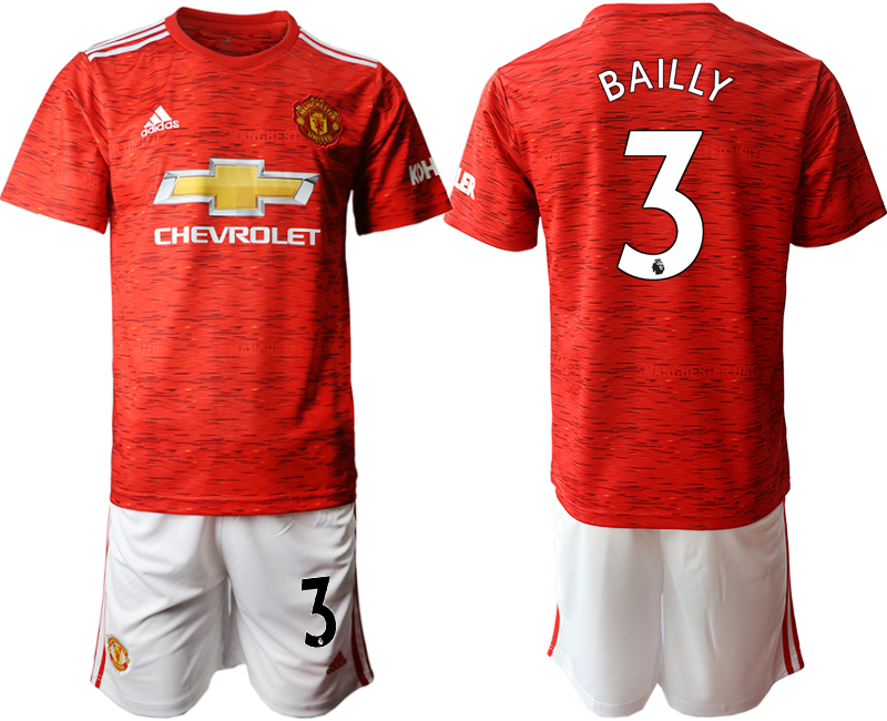 2020-21 Manchester United home 3# BAILLY soccer jerseys