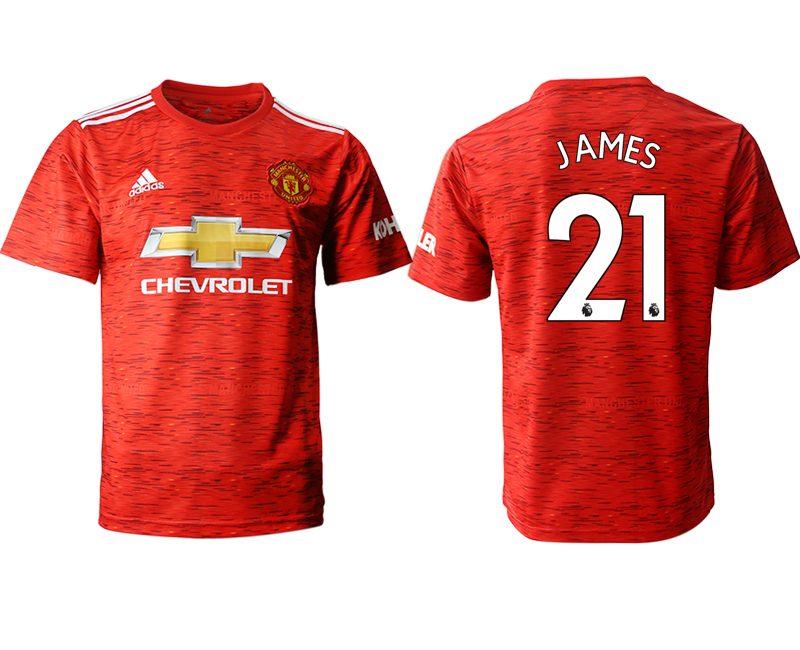 2020-21 Manchester United home aaa version 21# JAMES soccer jerseys