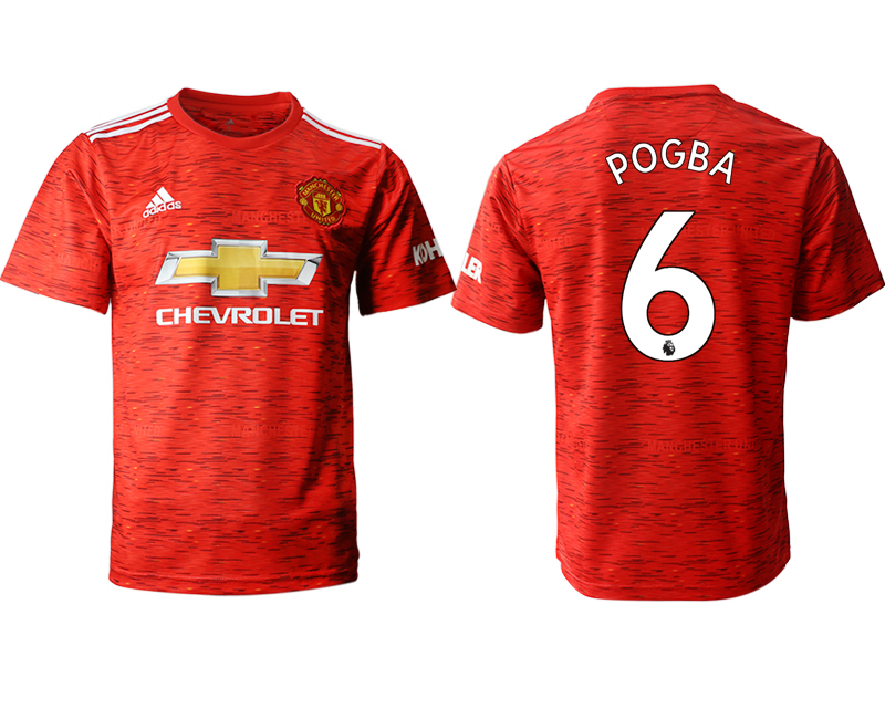 2020-21 Manchester United home aaa version 6# POGBA soccer jerseys