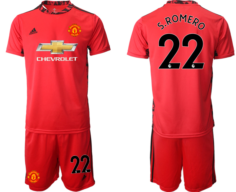 2020-21 Manchester United red goalkeeper 22# S.ROMERO soccer jerseys