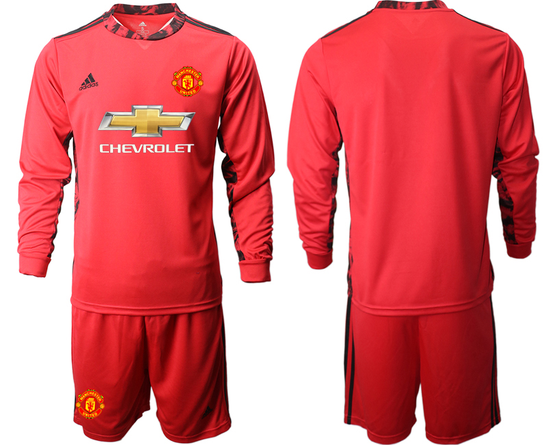 2020-21 Manchester United red goalkeeper long sleeve soccer jerseys