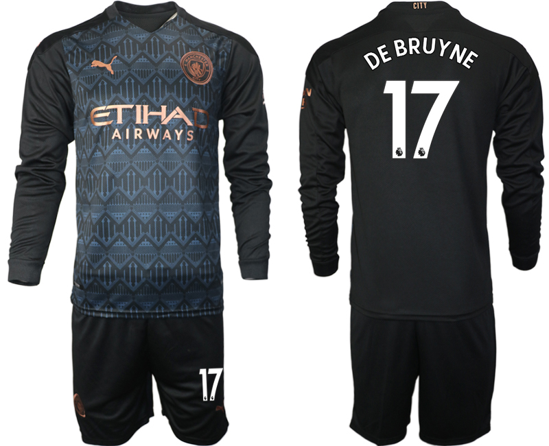 2020-21 Manchester city away 17# DEBRUYNE black long sleeve soccer jerseys