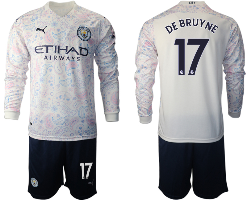 2020-21 Manchester city away 17# DEBRUYNE long sleeve soccer jerseys