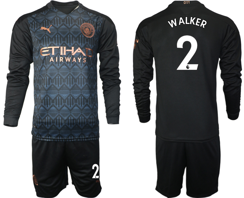 2020-21 Manchester city away 2# WALKEP black long sleeve soccer jerseys