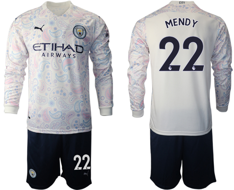 2020-21 Manchester city away 22# MENDY long sleeve soccer jerseys