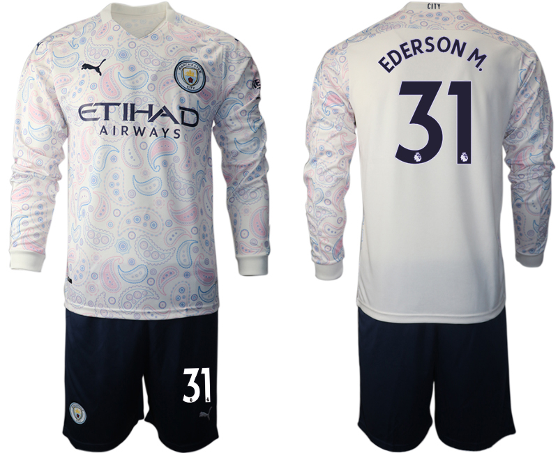 2020-21 Manchester city away 31# EDERSONM. long sleeve soccer jerseys