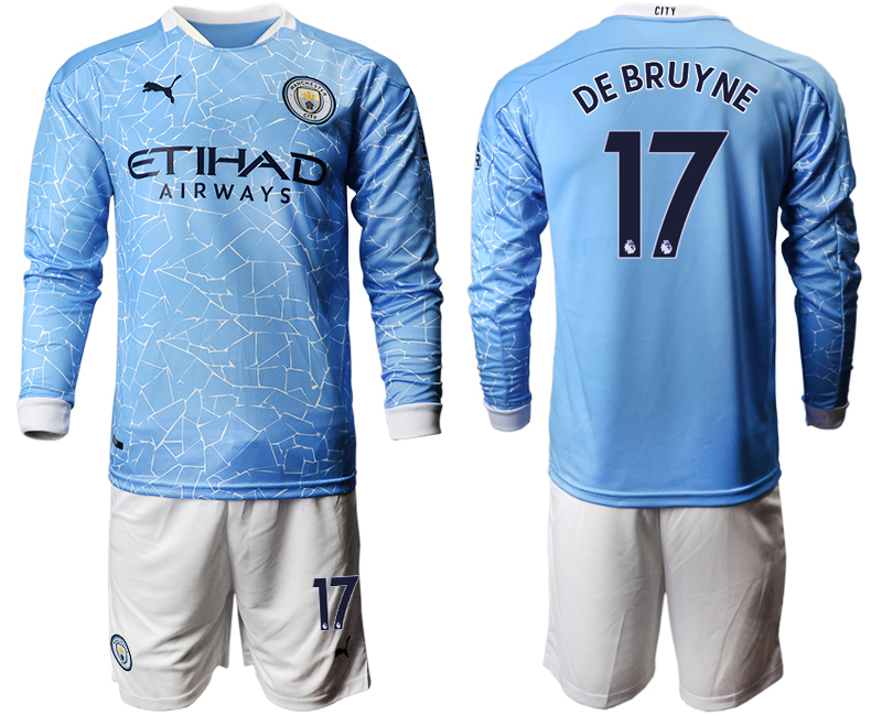 2020-21 Manchester city home 17# DEBRUYNE long sleeve soccer jerseys