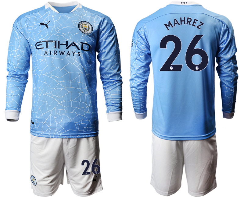 2020-21 Manchester city home 26# MAHREZ long sleeve soccer jerseys