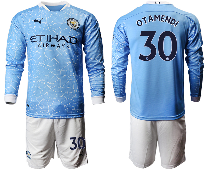 2020-21 Manchester city home 30# OTAMENDI long sleeve soccer jerseys