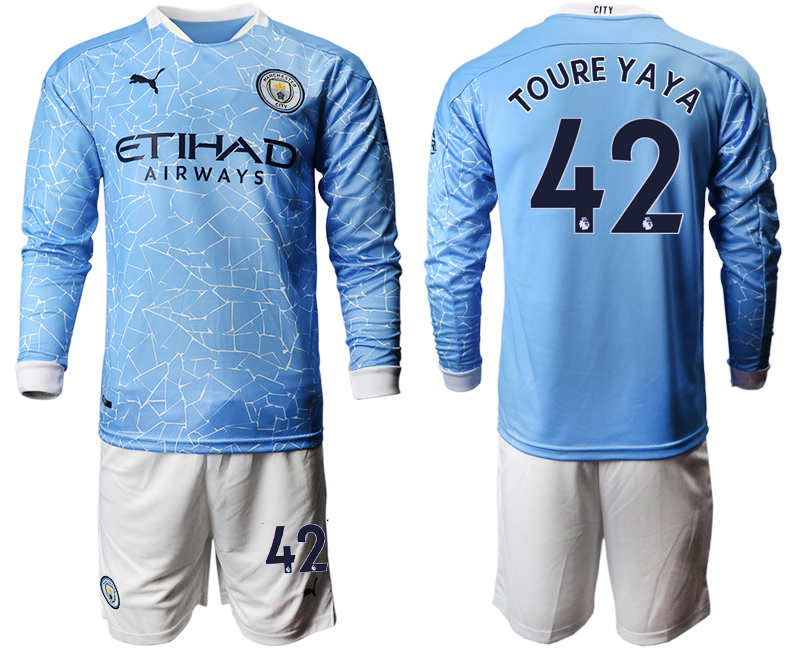 2020-21 Manchester city home 42# TOUREYAYA long sleeve soccer jerseys