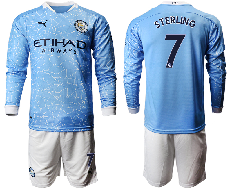 2020-21 Manchester city home 7# STERLING long sleeve soccer jerseys