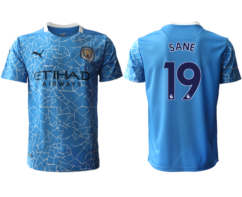 2020-21 Manchester city home aaa version 19# SANE soccer jerseys