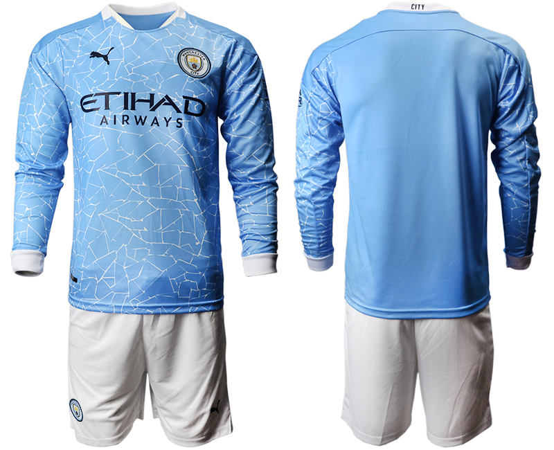 2020-21 Manchester city home long sleeve soccer jerseys