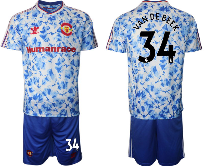 2020-21 Manchester united adidas × Human Race 34# VAN DE BEEK soccer jerseys