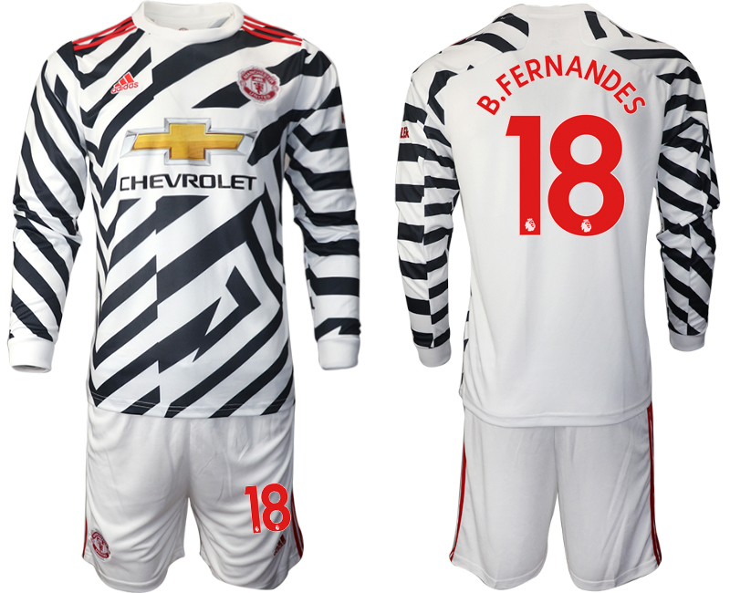 2020-21 Manchester united away  18# B.FERNANDES long sleeve soccer jerseys