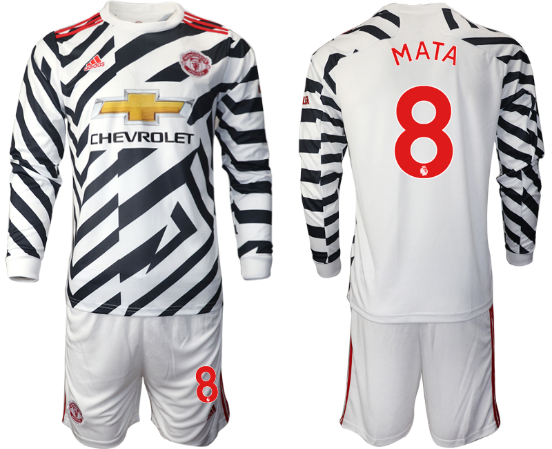 2020-21 Manchester united away  8# MATA long sleeve soccer jerseys