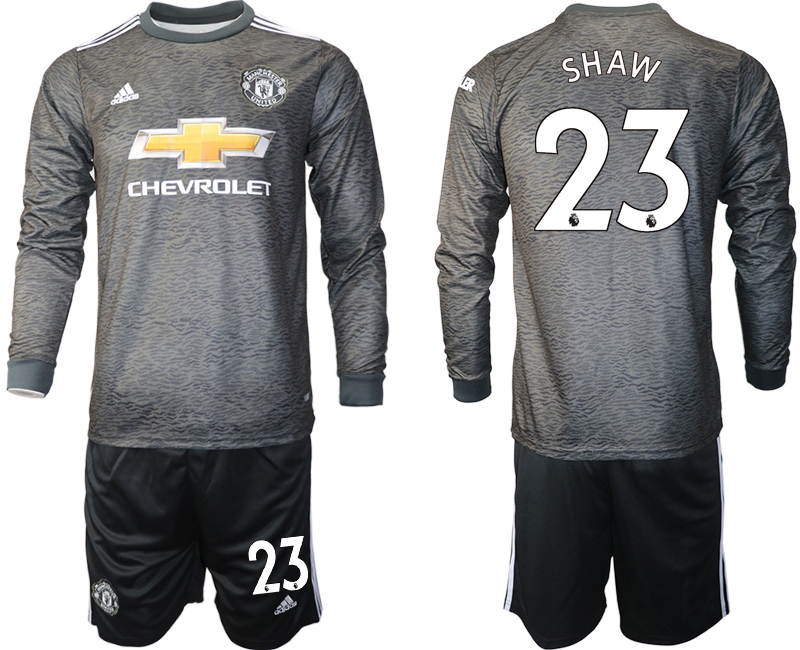 2020-21 Manchester united away 23# SHAW long sleeve soccer jerseys