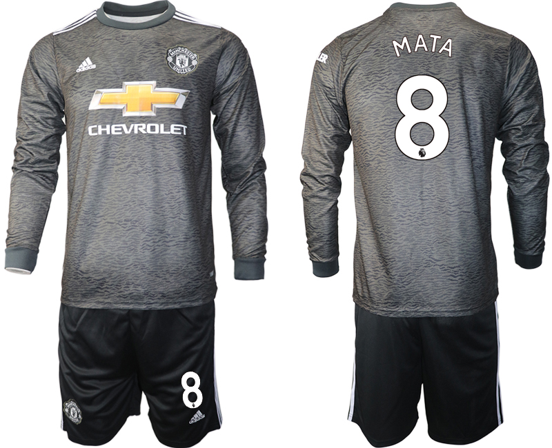 2020-21 Manchester united away 8# MATA long sleeve soccer jerseys