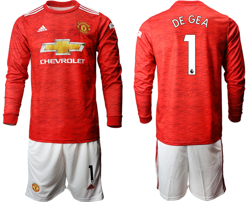 2020-21 Manchester united home 1# DE GEA long sleeve soccer jerseys