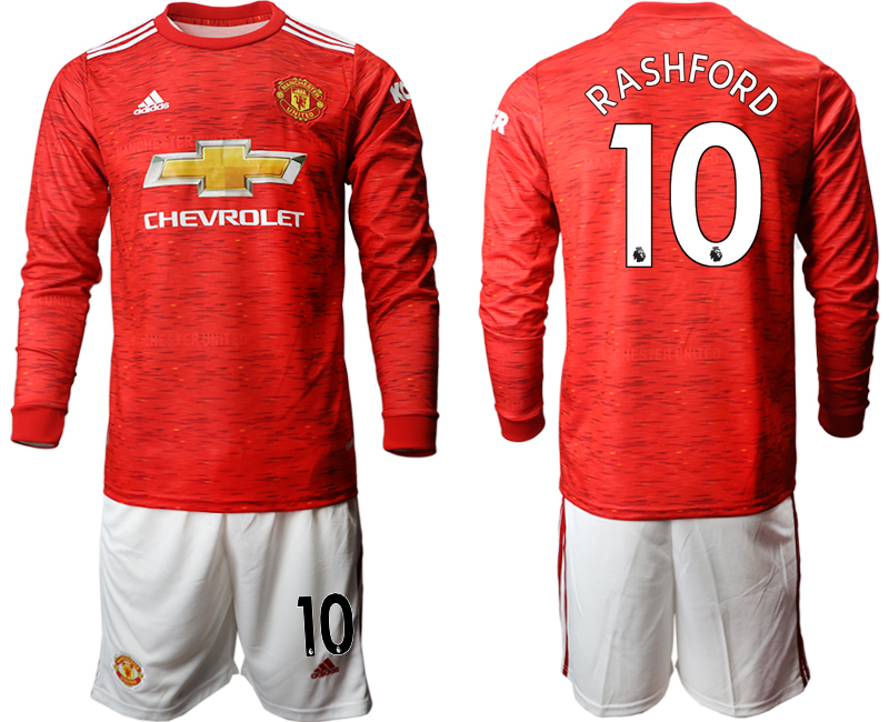 2020-21 Manchester united home 10# RASHFORD long sleeve soccer jerseys