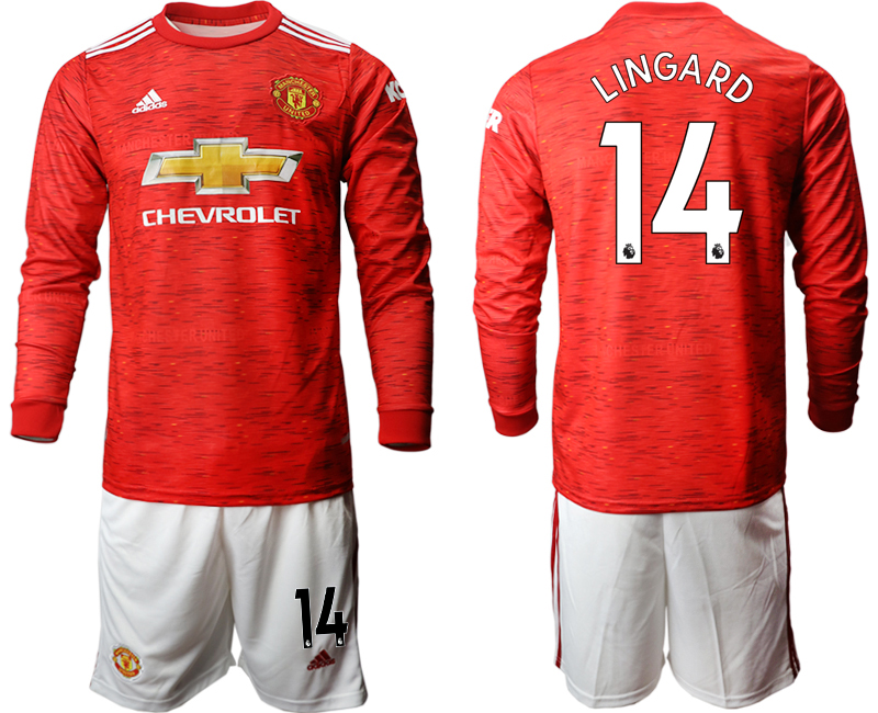 2020-21 Manchester united home 14# LINGARD long sleeve soccer jerseys