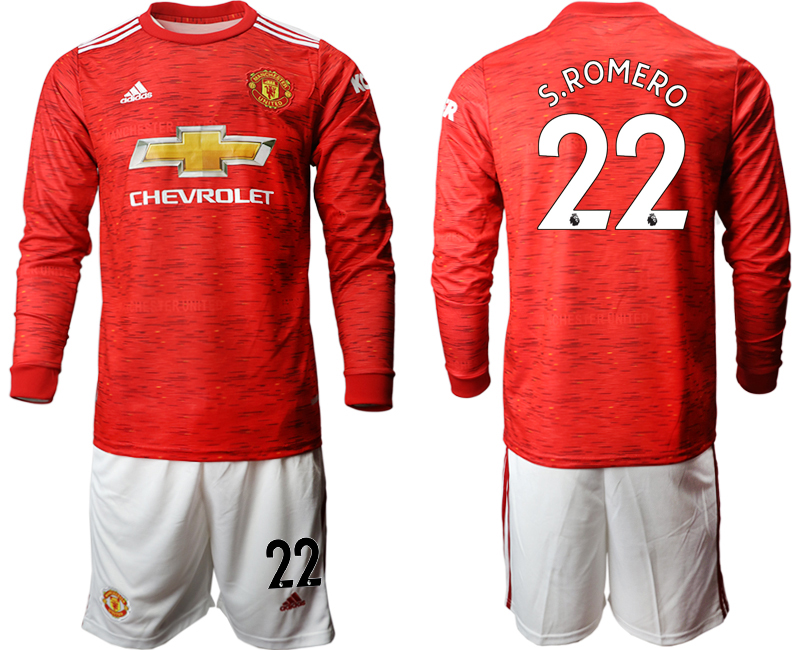 2020-21 Manchester united home 22# S.ROMERO long sleeve soccer jerseys